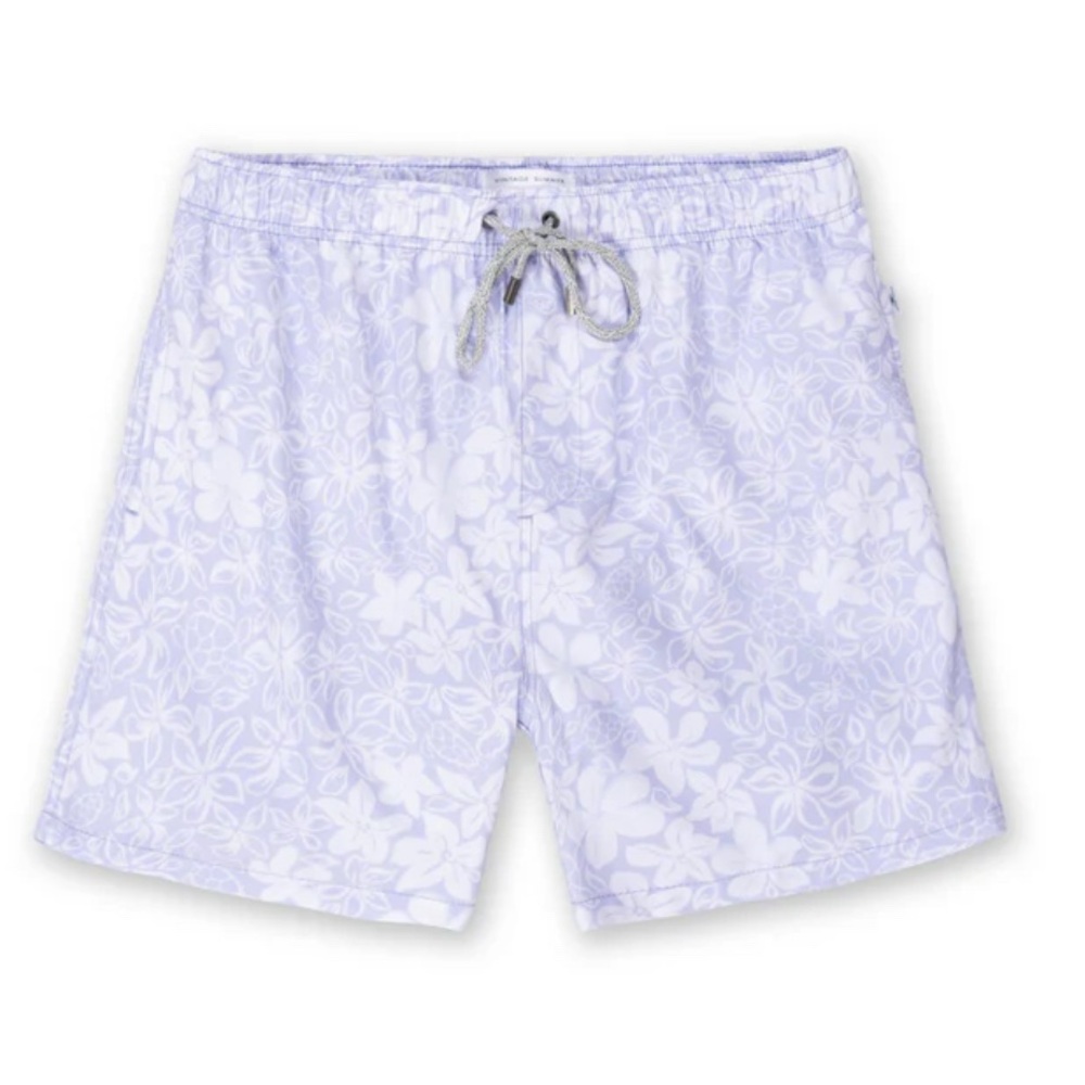 Vintage Summer Vintage Wash Volley Swim Trunk Lilac Floral Men's L NWT